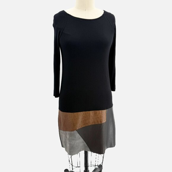 Anthropologie Bailey 44 “Mixed Media” w/ Leather Dress - Picture 1 of 8